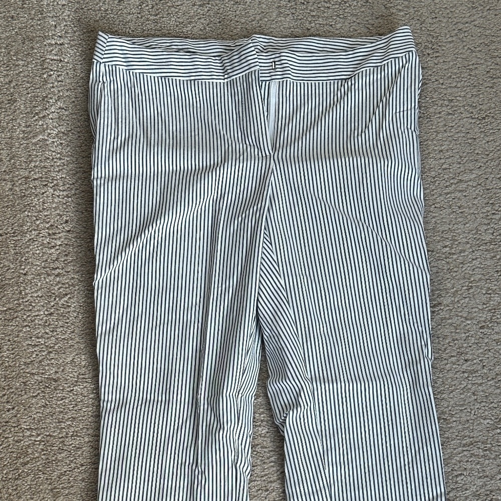 Adrianna Papell Pinstripe Pants White/Dark Gray  Size 6  Office Work Summer
